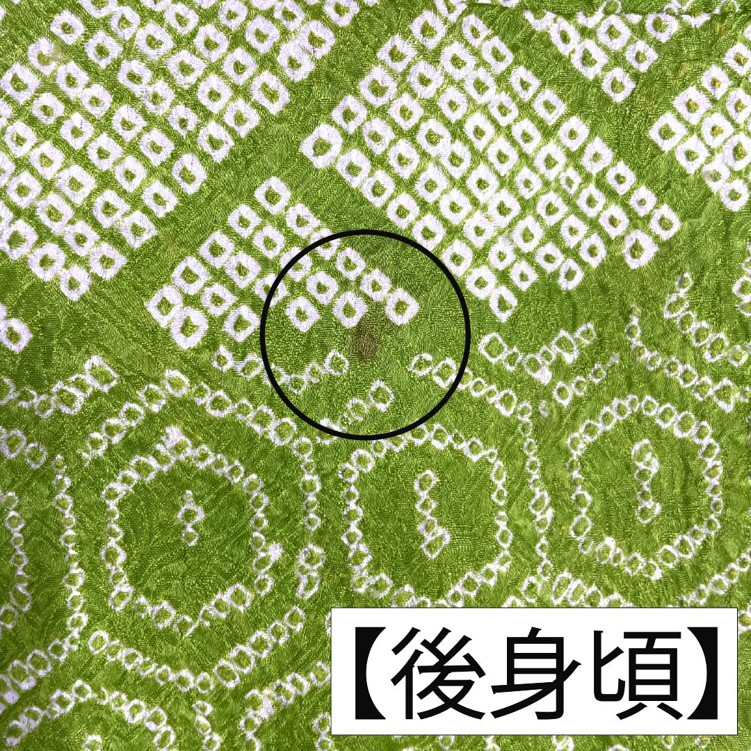 振袖 正絹 Aランク 身丈167.5cm 裄丈64.5cm 袷 萌黄色(もえぎいろ) 京友禅 絞り 古典柄 緑系 1113002813519
