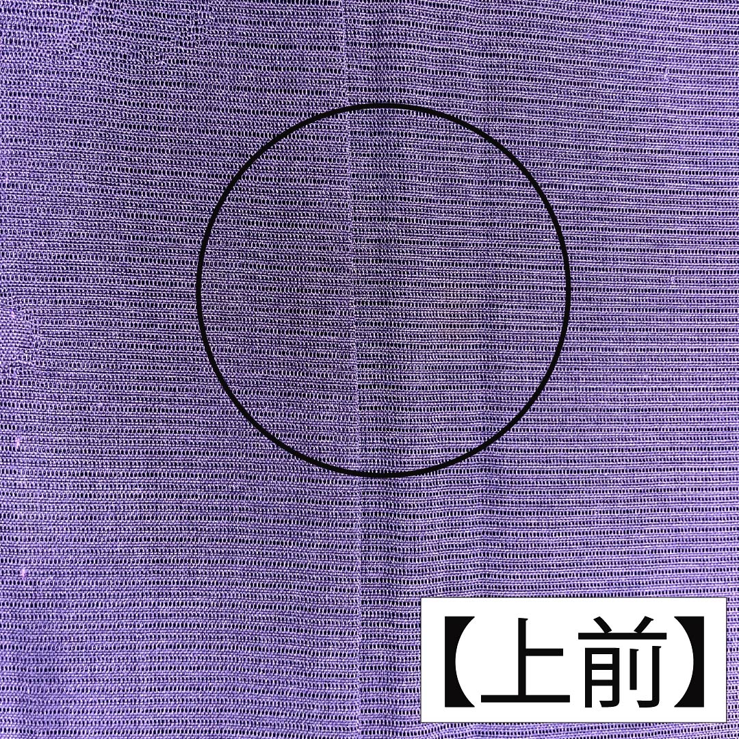 夏物 正絹 色無地 Aランク 身丈158cm 裄丈65cm 茄子紺色(なすこんいろ) 流水 紅葉 絽 紫系 1132004523320