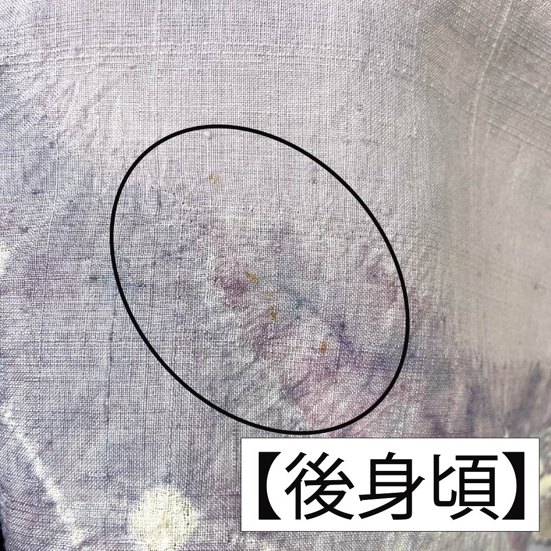 訪問着 正絹 Bランク 単衣 身丈165.5cm 裄丈64.5cm 白藤色(しらふじいろ) 紬地 絞り 作家物 辻ヶ花 紫系 1112007554520