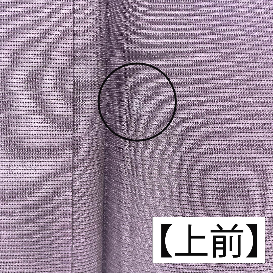 夏物 正絹 色無地 Aランク 身丈160.5cm 裄丈62.5cm 紫烏色(しうしょく) 木の葉 絽 紫系 1132004753420