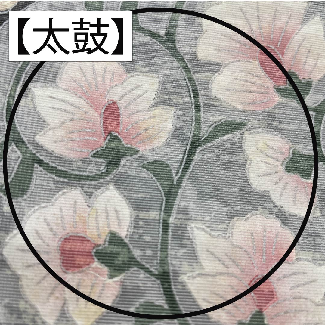 名古屋帯 ポリエステル Bランク 唐花 染め帯 帯丈368cm ポイント柄 カジュアル 白系 1124010854311 名古屋仕立て