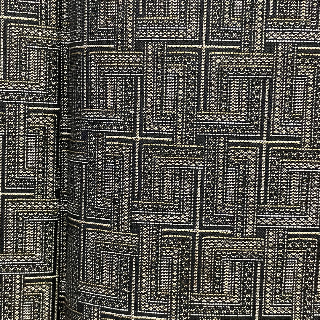 ウール 身丈154.4cm 裄丈63cm 格子柄 ウール Aランク 単衣 黒系 1116000383210