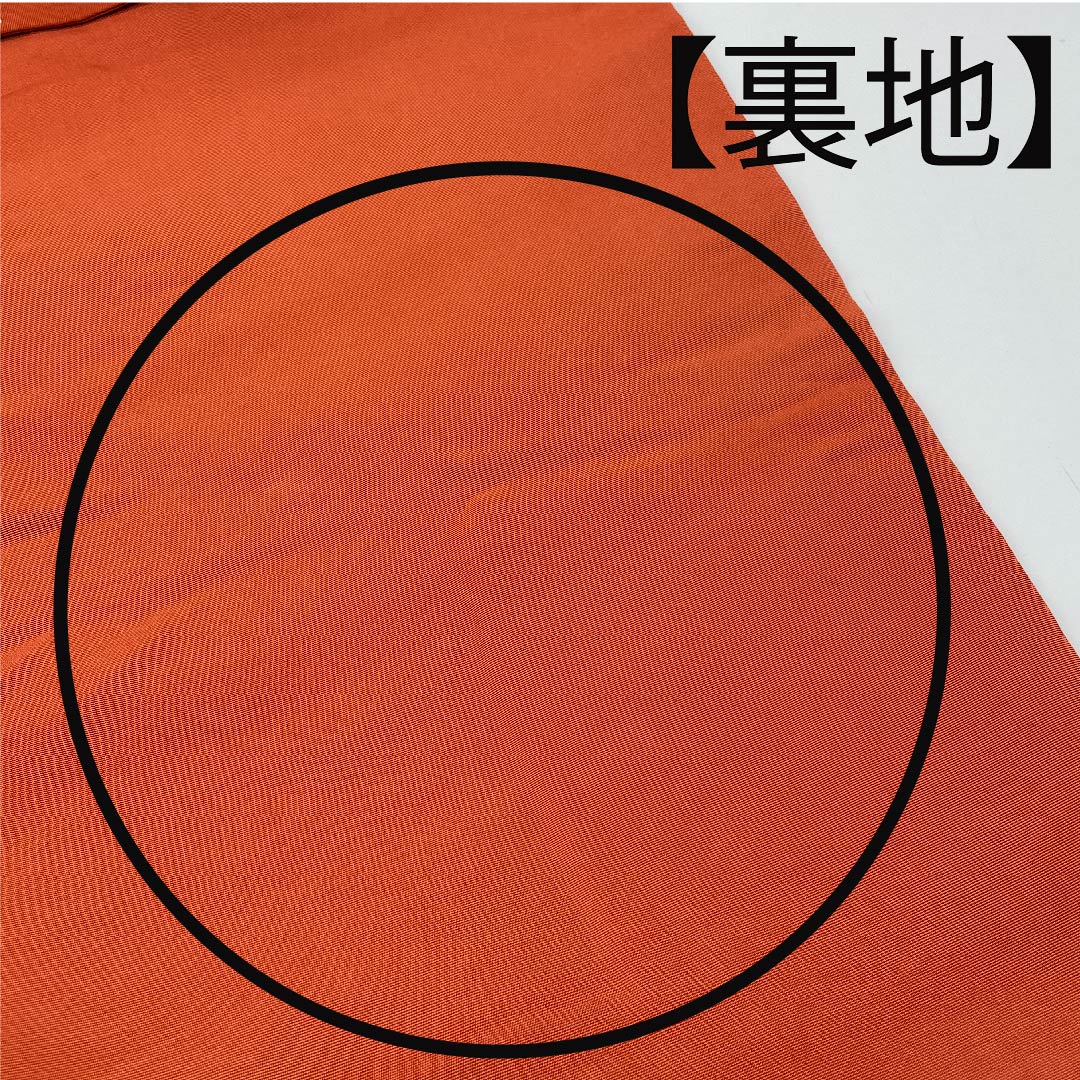 名古屋帯 紅鳶色 蝶 草花模様 帯丈349.5cm 正絹 Bランク 全通 カジュアル 朱系 1124003024316 名古屋仕立て