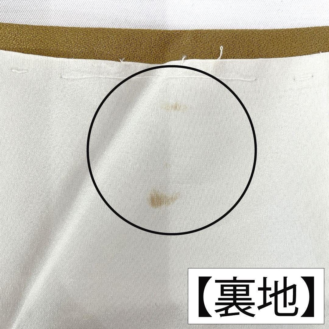 訪問着 正絹 袷 身丈163.5cm 裄丈63.5cm 黄土色(おうどいろ) 京友禅 草花模様 Aランク 黄系 1112005683423