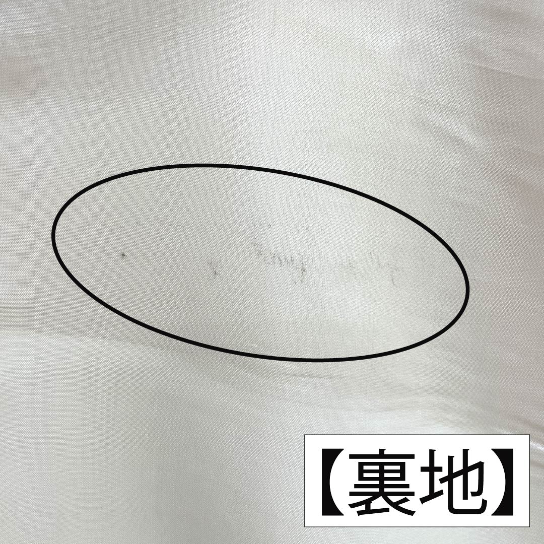 訪問着 正絹 Aランク 袷 身丈161cm 裄丈66cm 薄肉色(うすにくいろ) 一つ紋 陰上り藤 縫い取り 風景画 付下げ 橙系 1112007143426