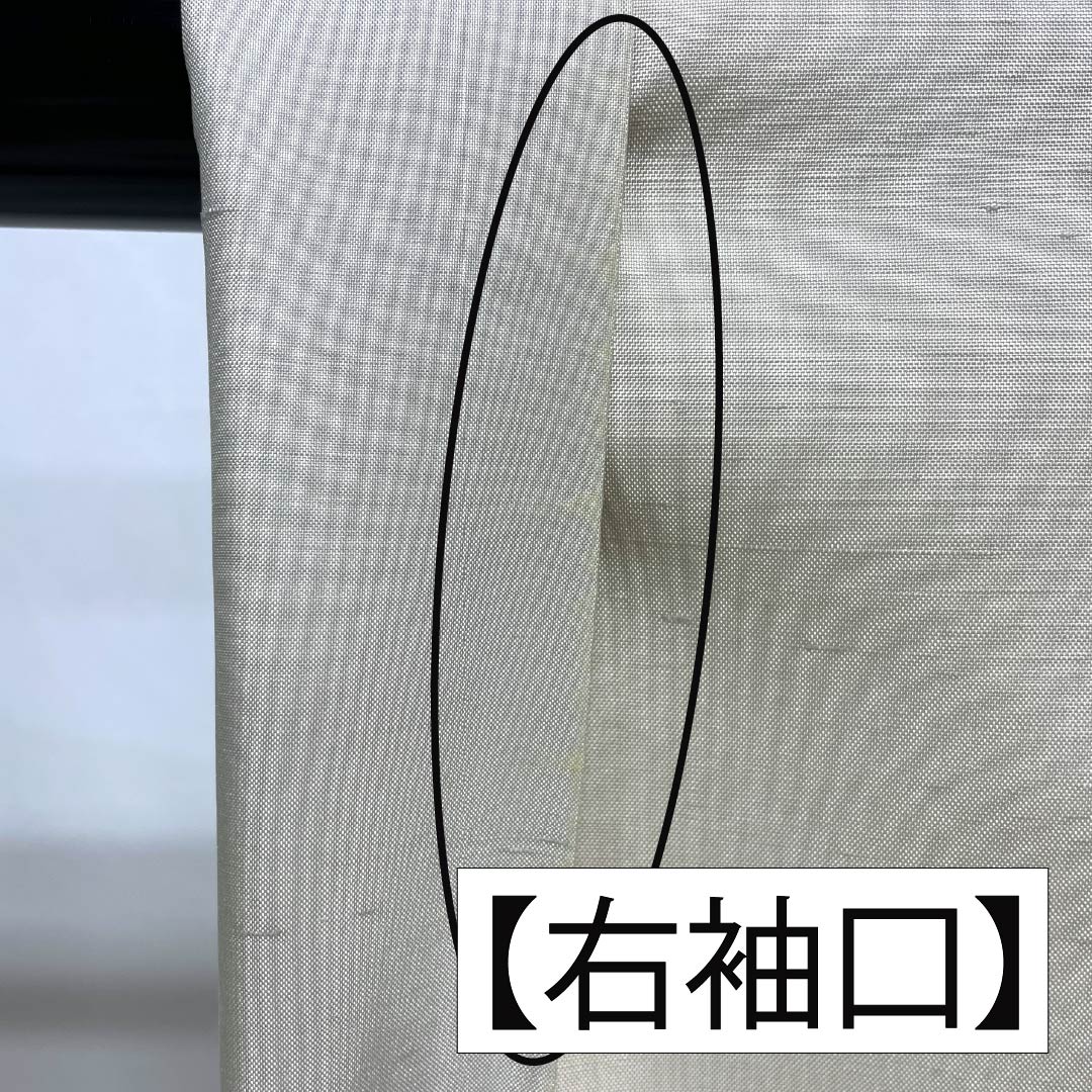 訪問着 正絹 Bランク 袷 身丈161.5cm 裄丈63.5cm 灰白色(かいはくしょく) 牛首紬 抽象模様 純一郎 作家物 しつけ糸付き グレー系 1112006994422