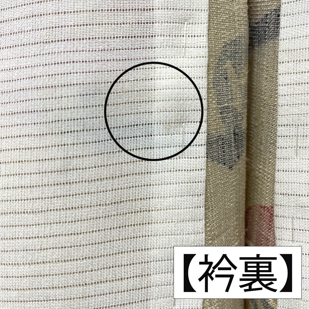 Summer pure silk tsumugi Length 154.5cm Sleeve length 63cm Tokyo white-brown color Ryukyu Bingata raw tsumugi Pine, bamboo and plum gauze B rank Beige 1132002114225