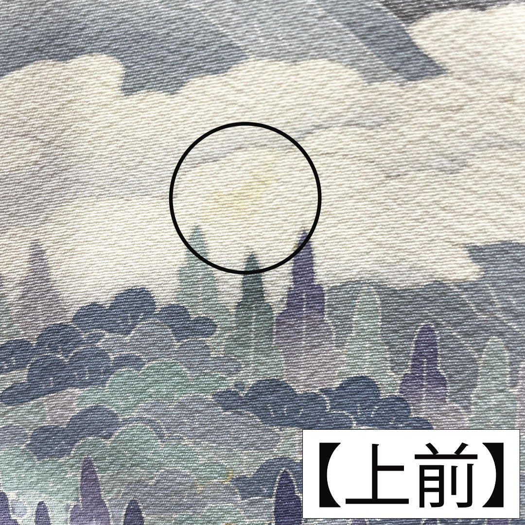 彩色留袖、纯丝、长度 157 厘米、袖长 63.5 厘米、衬里、锡色、风景图案、三个徽章、常春藤、艺术家的作品、飞騨高山、珍珠色调、A 等级、灰色、1111001363322