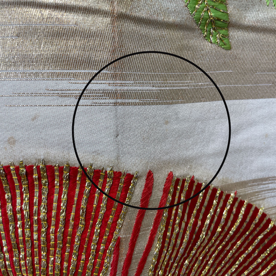 色打掛 身丈184cm 千總 大丸 千歳契松文 金駒刺繡 正絹 Bランク 袷 クリーム系 1110000604915