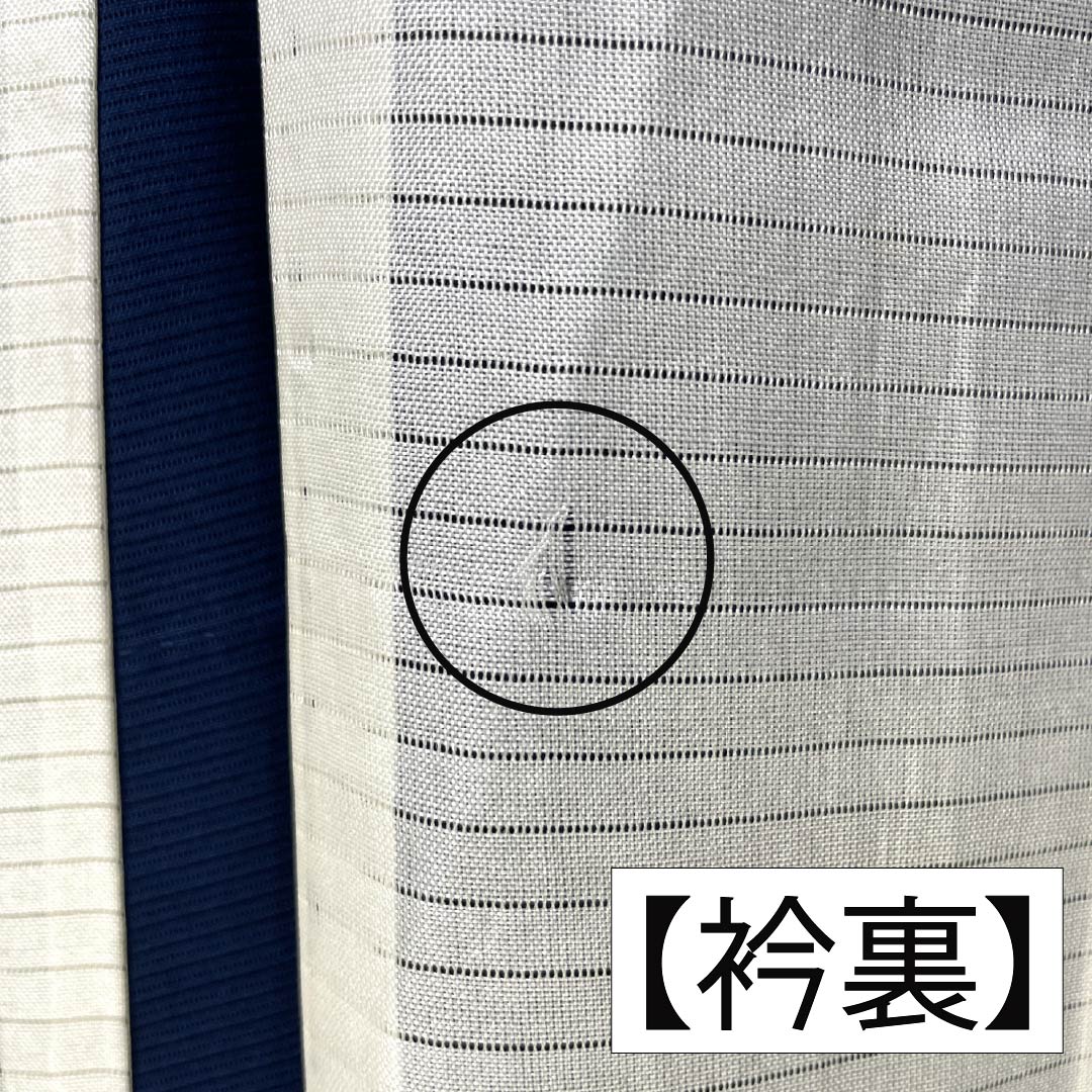 夏物 正絹 付下げ Aランク 身丈163.5cm 裄丈67.5cm 紺色(こんいろ) 型染 幾何学模様 健勝苑ガード 絽 紺系 1132005033418