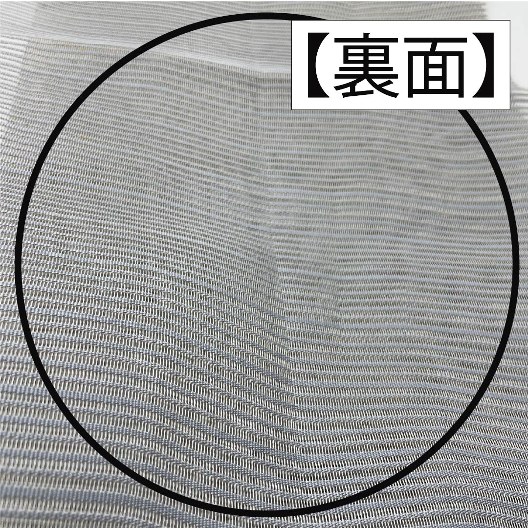 名古屋帯 正絹 空鼠色(そらねずいろ) 夏帯 野菜 帯丈373cm Bランク ポイント柄 カジュアル 青系 1124007964317 松葉仕立て