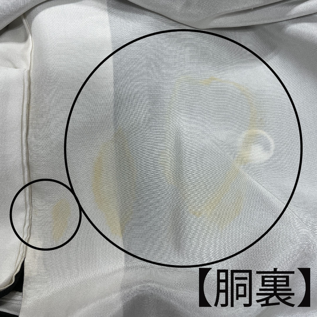 黒留袖 身丈156cm 裄丈60.5cm 袷 京友禅 鶴 糸輪に覗き梅鉢 正絹 Aランク 五つ紋 黒系 1111000723310