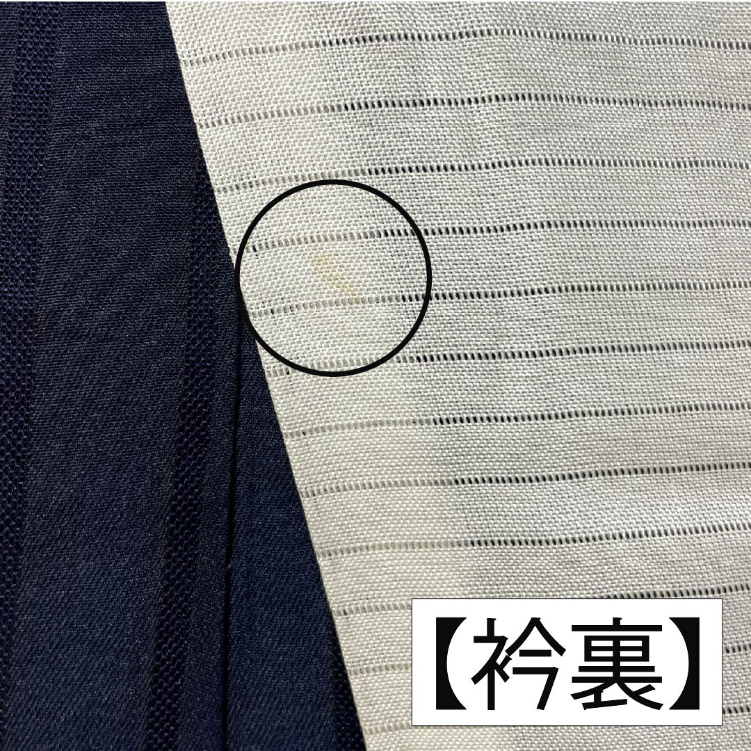 夏物 正絹 色無地 身丈161cm 裄丈63cm 竪絽 ボカシ染 うそつき襦袢 絽 Aランク 黒系 1132002723410