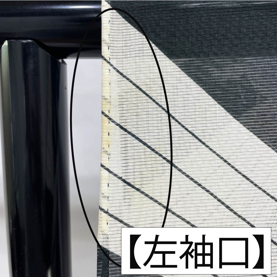 夏物 ポリエステル 小紋 Bランク 身丈159.5cm 裄丈65cm 花柄 洗える着物 絽 黒系 1132005144310