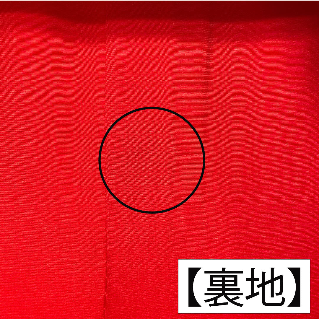色打掛 正絹 Aランク 身丈184cm 裄丈60.5cm 唐織 蝶 草花模様 袷 朱系 1110001003916