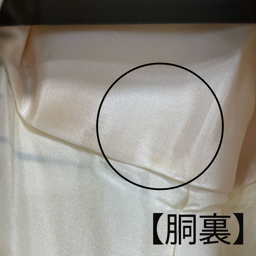 訪問着 袷 身丈159cm 裄丈62.5cm 鳥の子色 京紅型 草花模様 正絹 Aランク クリーム系 1112001943315