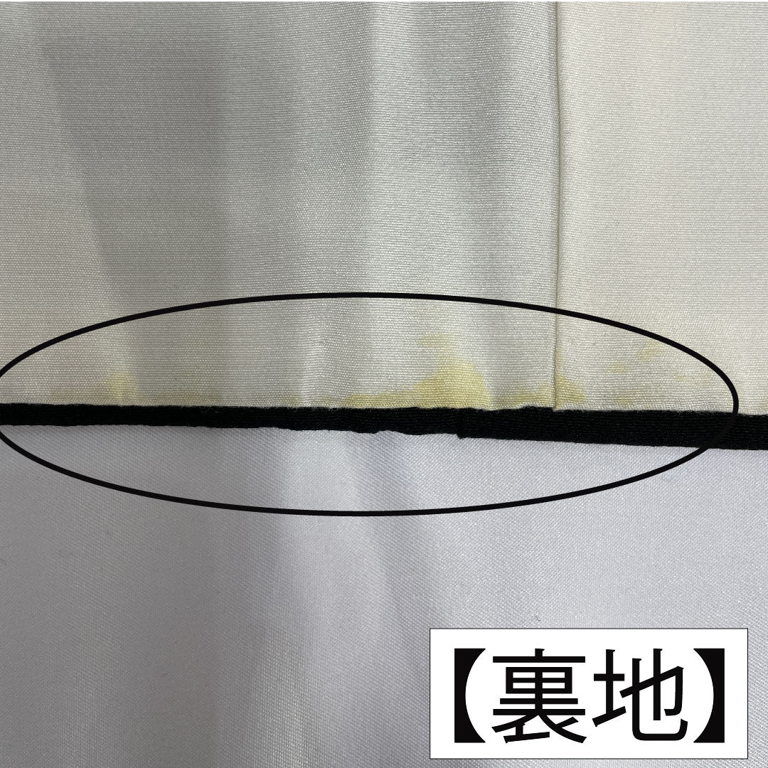 Black formal kimono, pure silk, length 155cm, sleeve length 63.5cm, lined, artist work, Kyoto Yuzen, flower cart, five crests, ivy, B rank, black, 1111001454310