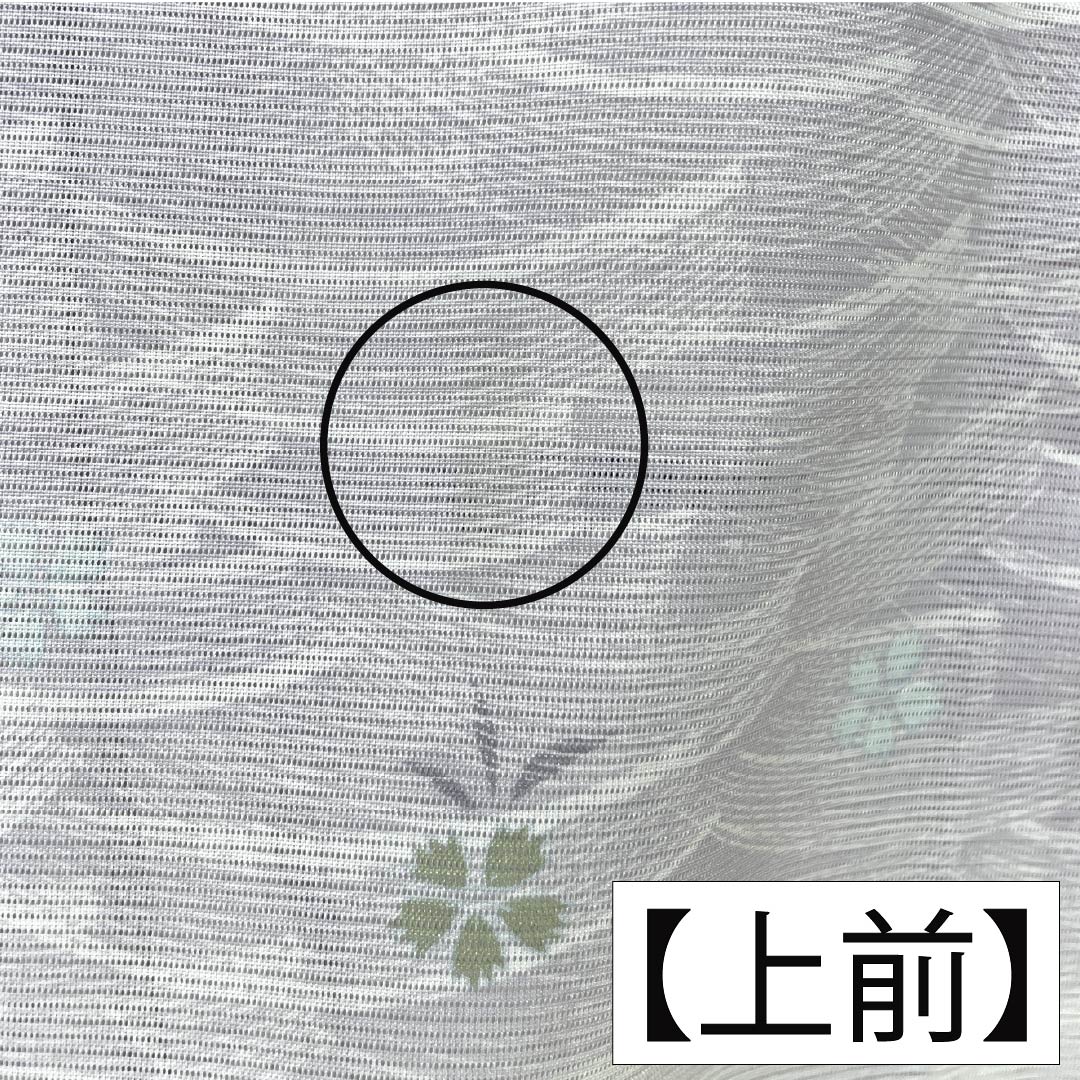 夏物 ポリエステル 小紋 身丈160cm 裄丈65cm 霞色(かすみいろ) 撫子 波 洗える着物 絽 Bランク グラデーション系 1132002454499