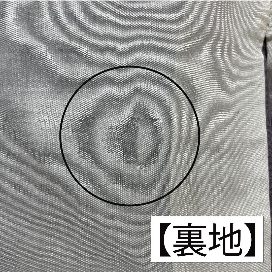 色無地 正絹 身丈155.5cm 裄丈63.5cm 鳩羽鼠色(はどばねずいろ) 一つ紋 違い鷹の羽 袷 Aランク 紫系 1114001753320