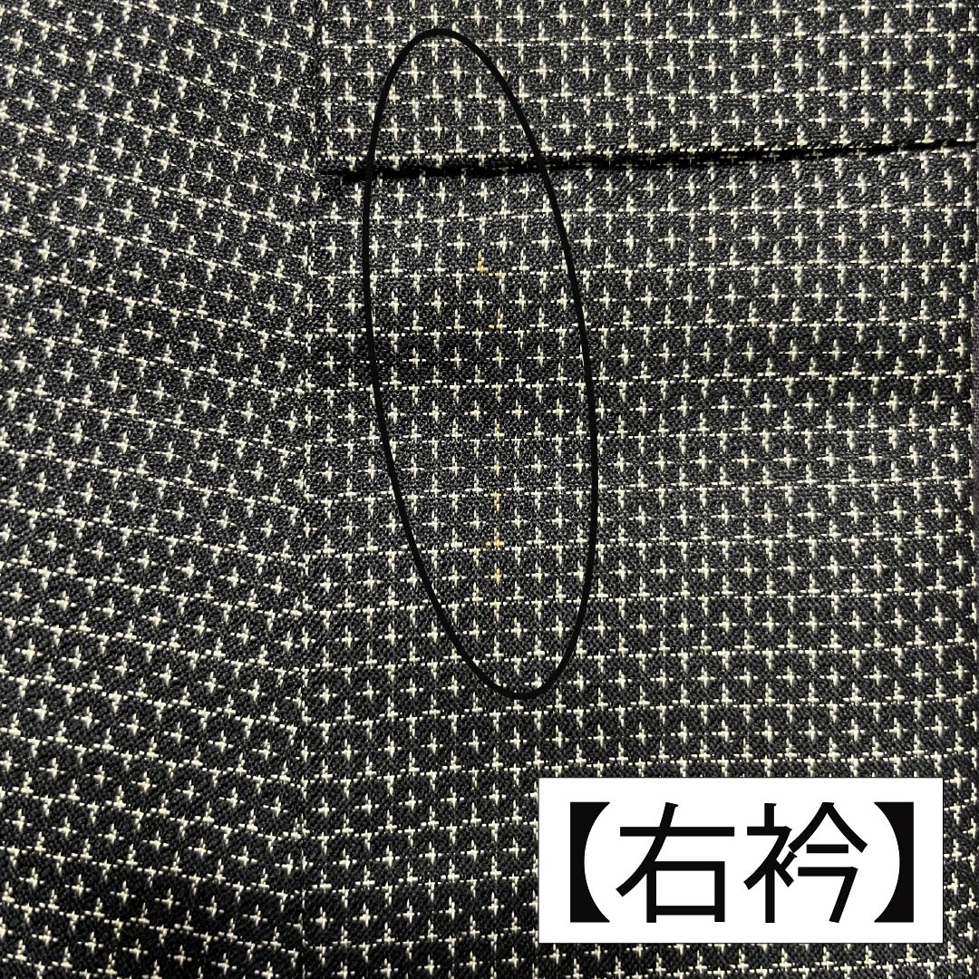 Men's Silk B-Rank Kimono, Length 139cm, Sleeve Length 68.5cm, Small Kasuri Pattern, Tortoise Shell Pattern, Lined, Black, Product Number: 1119001424310