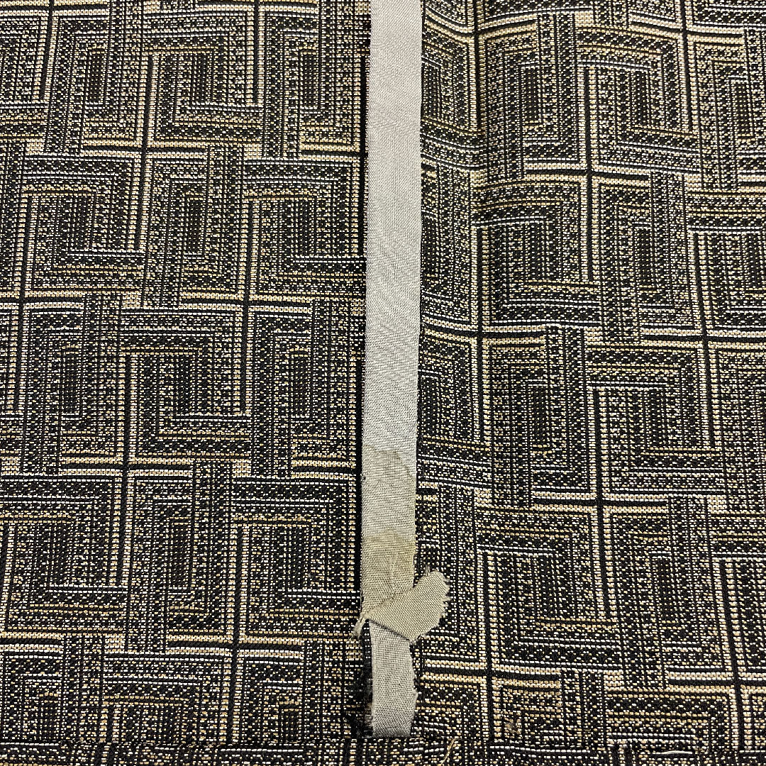 ウール 身丈154.4cm 裄丈63cm 格子柄 ウール Aランク 単衣 黒系 1116000383210