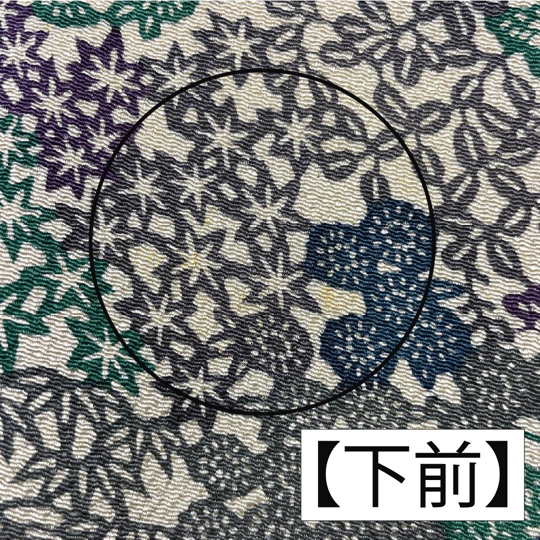 訪問着 正絹 Bランク 袷 身丈157cm 裄丈65cm 燻銀色(いぶしぎんいろ) 江戸紅型 五味桂子 作家物 グレー系 1112007054322