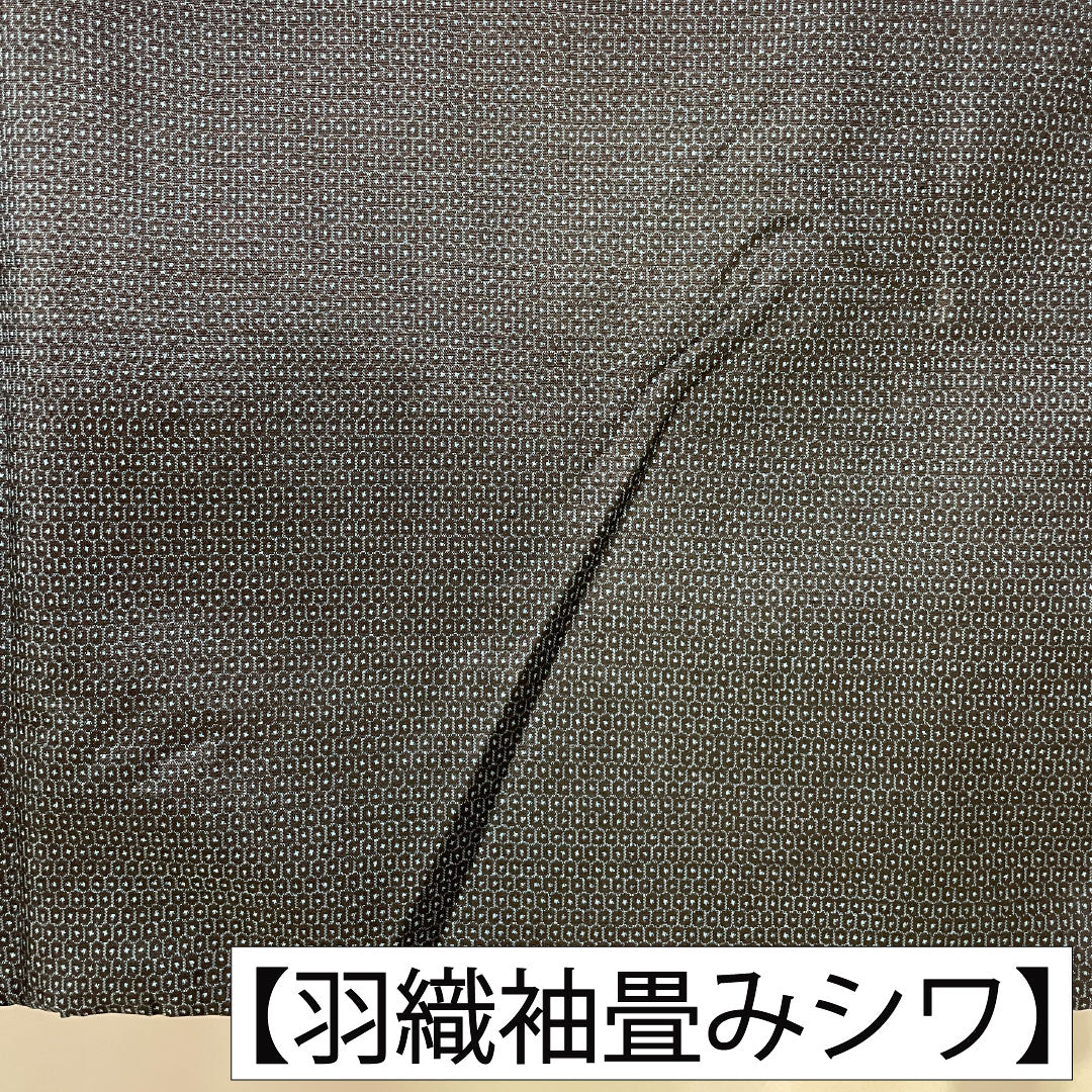 男物 正絹 Sランク 身丈139cm 裄丈66.5cm 大島紬 100亀甲 袷 紺系 1119001752318