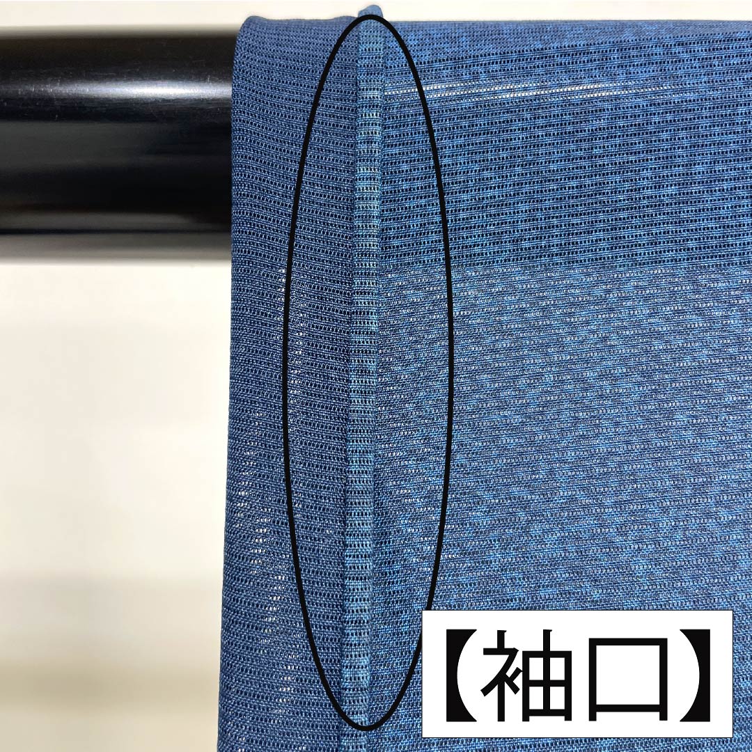 夏物 正絹 付下げ Aランク 身丈163.5cm 裄丈67.5cm 紺色(こんいろ) 型染 幾何学模様 健勝苑ガード 絽 紺系 1132005033418
