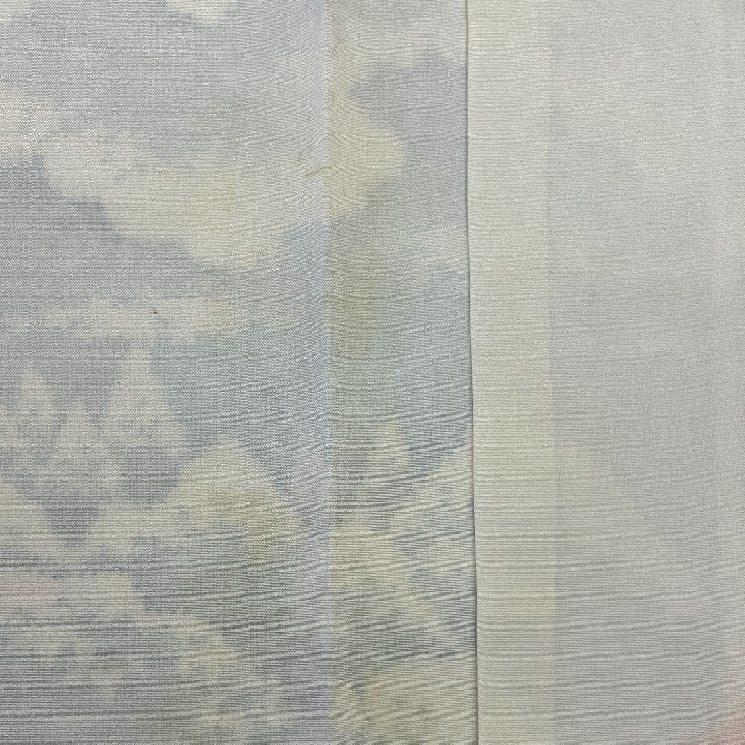 紬 身丈160cm 裄丈63cm あかね大島 風景画 正絹 Aランク 袷 クリーム系 1116000393315