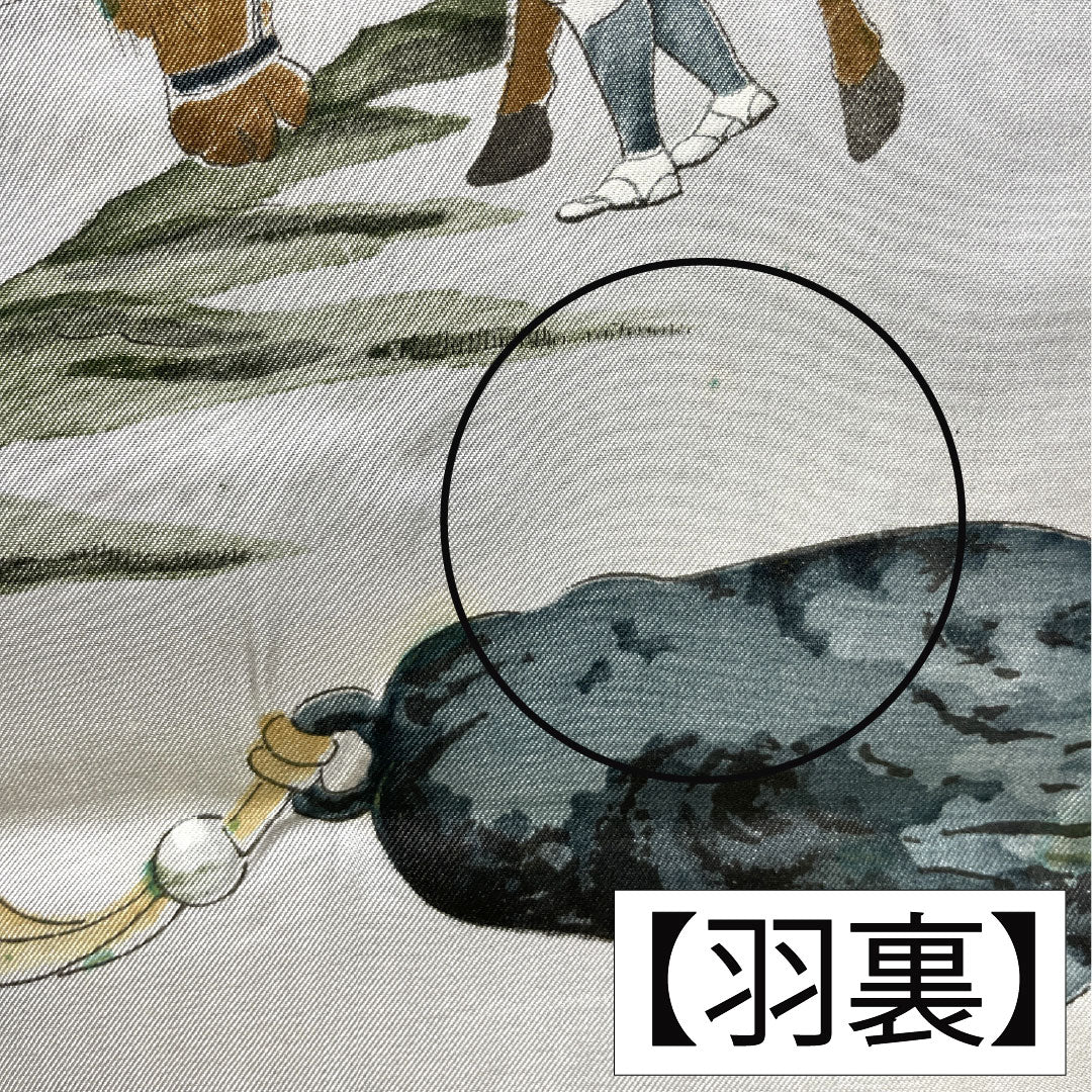 男物 正絹 Aランク 身丈141.5cm 裄丈70cm 濃紺色(のうこんいろ) 紬地 羽織紐付き アンサンブル 袷 紺系 1119001593418