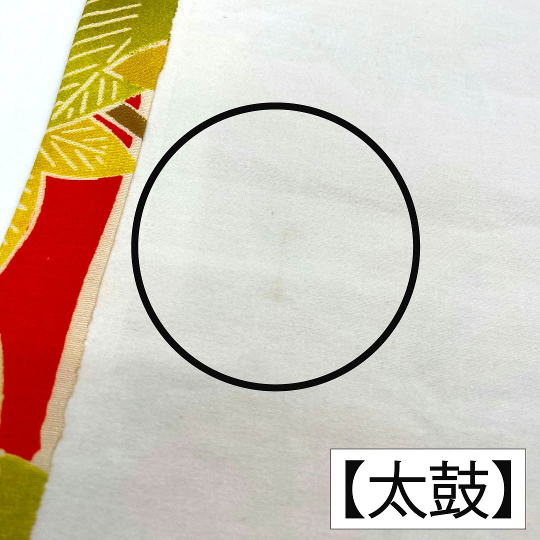 名古屋帯 正絹 Aランク 開き仕立て 京緋色(きょうひいろ) 染め帯 型染 枝葉 帯丈350cm 全通 カジュアル 赤系 1124012053312