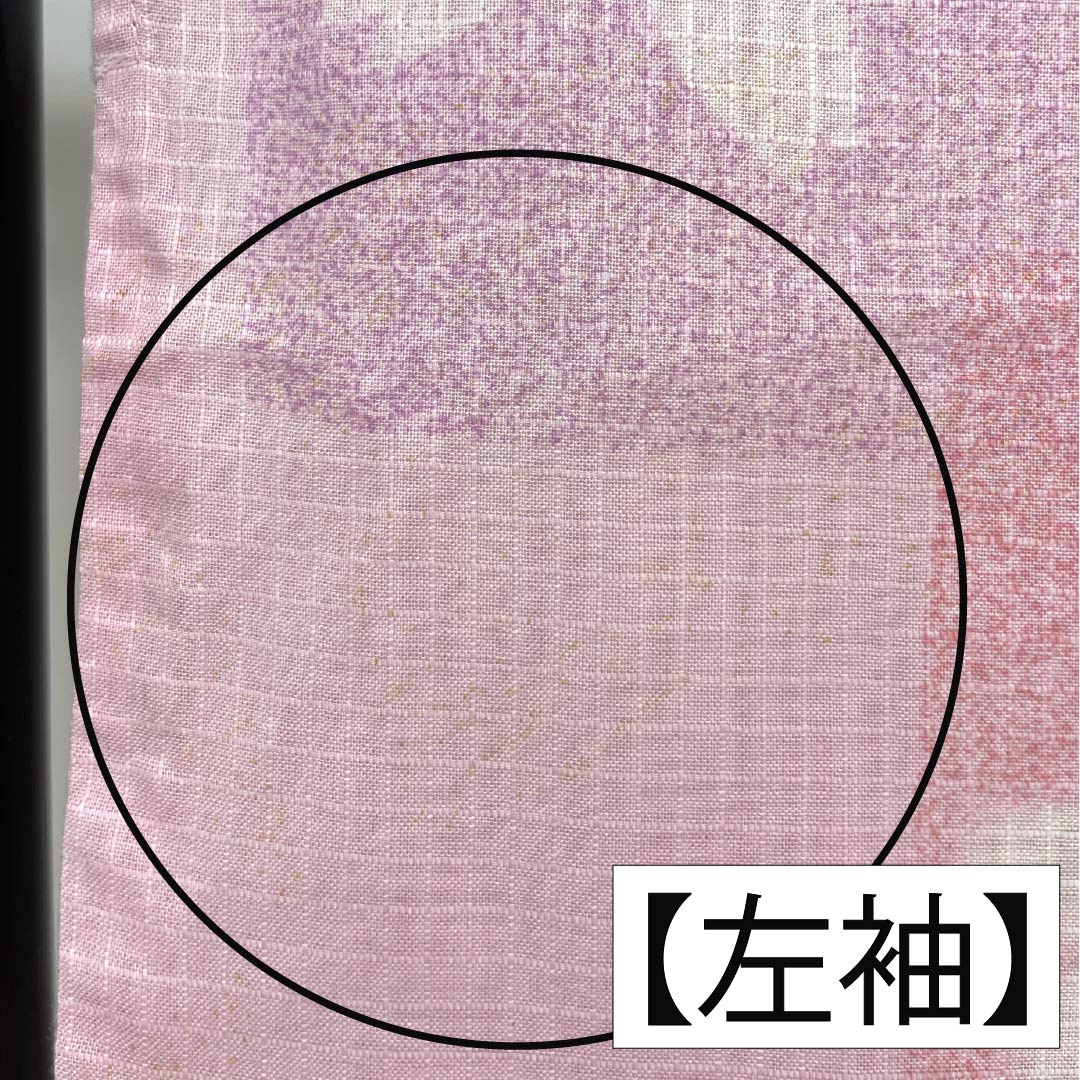 浴衣 木綿 身丈159cm 裄丈65.5cm Bランク 単衣 ピンク系 唐棣色(にわうめいろ) 八重桜 1118006074313