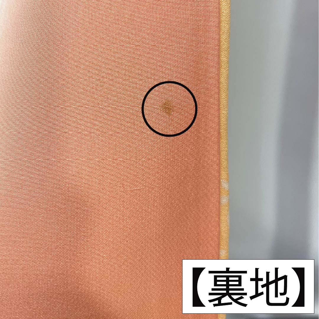 小紋 正絹 身丈154.5cm 裄丈63.5cm 袷 朱華色(はねずいろ) 総花 Bランク 橙系 1115004994226