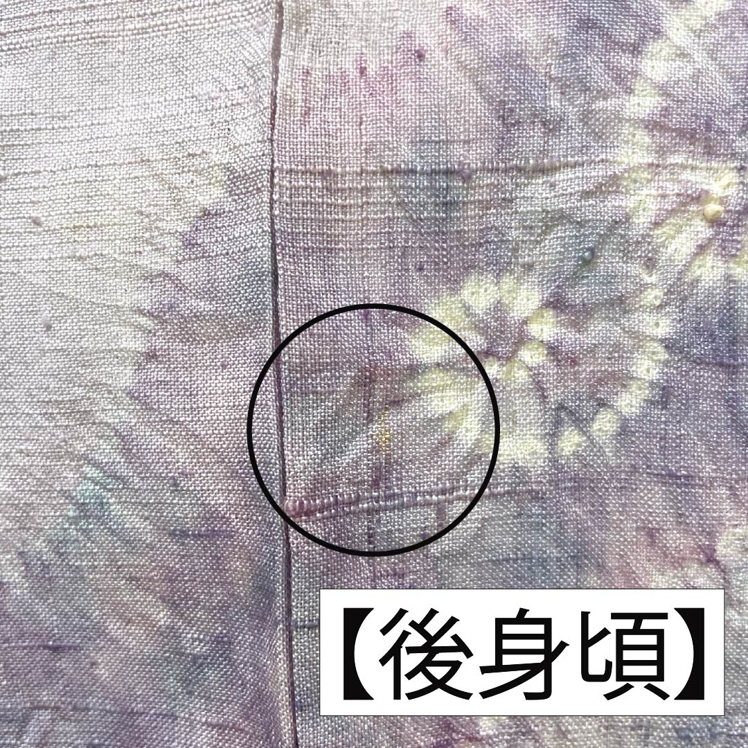 訪問着 正絹 Bランク 単衣 身丈165.5cm 裄丈64.5cm 白藤色(しらふじいろ) 紬地 絞り 作家物 辻ヶ花 紫系 1112007554520