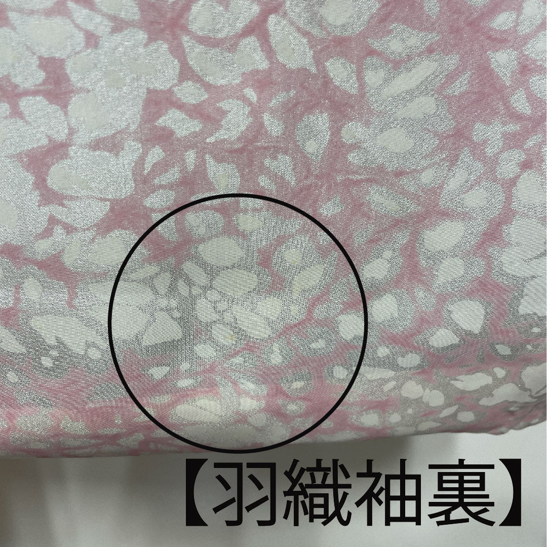 村山大島 身丈151.5cm 裄丈62cm 臙脂色 アンサンブル 亀甲に梅 正絹 Aランク 袷 赤系 1116001633212