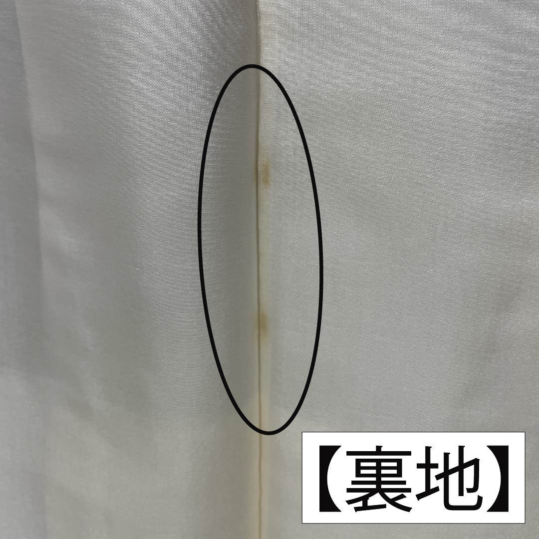 訪問着 正絹 Aランク 袷 身丈152cm 裄丈62cm 生成り色(きなりいろ) 白大島 100亀甲 縫い紋 丸に違い鷹の羽 古典柄 白系 1112006173211