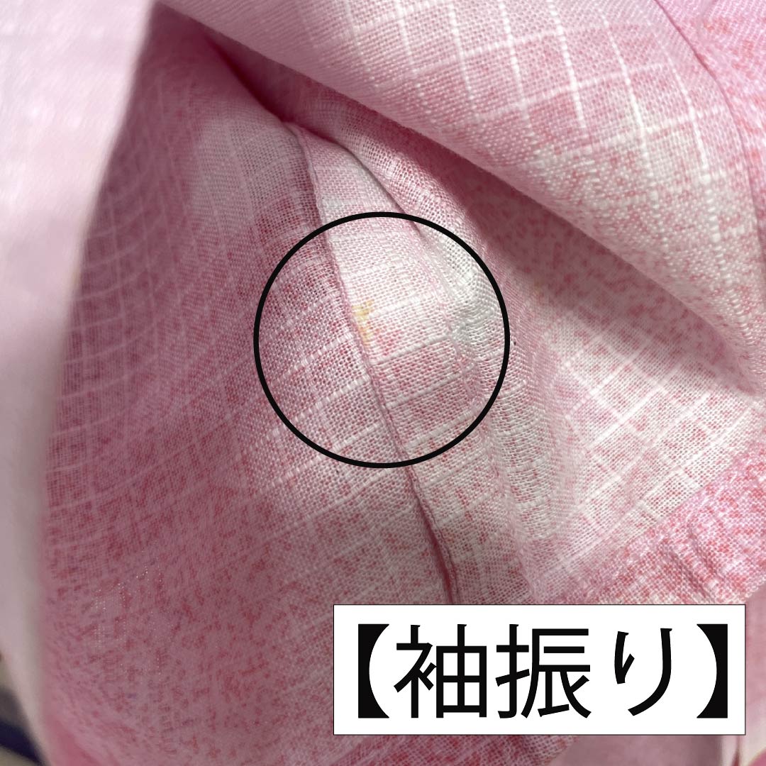 浴衣 木綿 身丈159cm 裄丈65.5cm Bランク 単衣 ピンク系 唐棣色(にわうめいろ) 八重桜 1118006074313