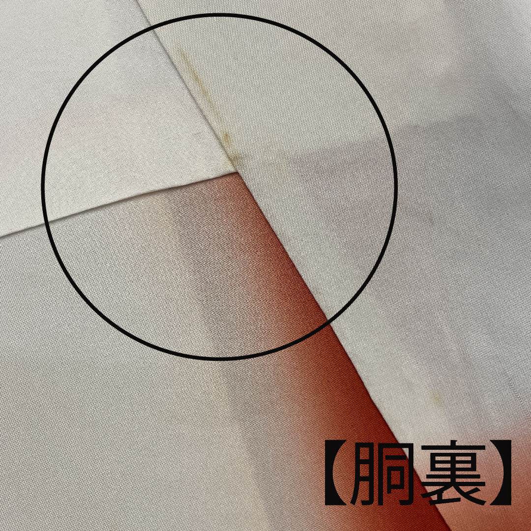 大島紬 身丈159cm 裄丈65cm 経緯絣 草花模様 正絹 Bランク 袷 茶系 1116001253314