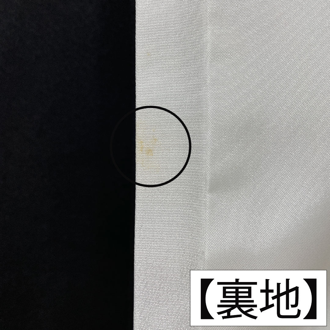 Black formal kimono, pure silk, length 165cm, sleeve length 66cm, lined, Kyoto yuzen, period figure and landscape pattern, artist's work, five crests, five-three paulownia, A rank, black, 1111001633510