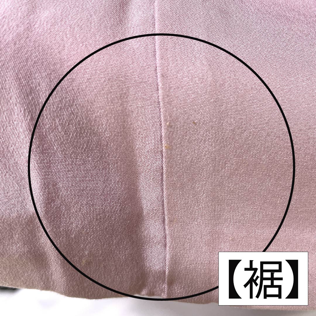 色無地 正絹 Bランク 身丈162.5cm 裄丈67cm 退紅色(あらそめいろ) 一つ紋 中陰五三桐 風景 袷 ピンク系 1114002344413