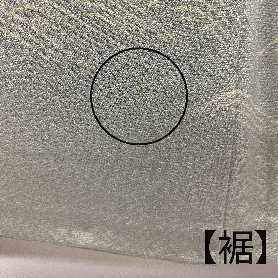 色留袖 身丈157cm 裄丈64cm 袷 東京友禅 正絹 Bランク 三つ紋 クリーム系 1111000284315