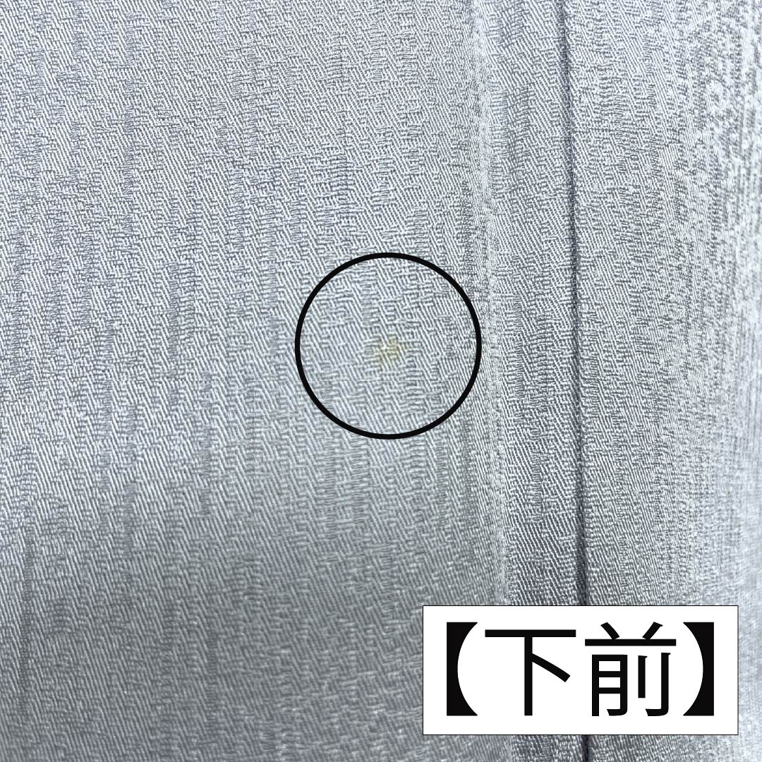 訪問着 正絹 Bランク 袷 身丈168cm 裄丈62cm 白銅色(はくどういろ) 蘇州刺繡 草花 流水 しつけ糸付き グレー系 1112007524522