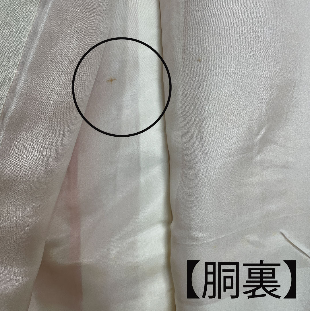 小紋 身丈148cm 裄丈60cm 袷 江戸小紋 流水 鮫 人参色 正絹 Cランク 朱系 1115002145116