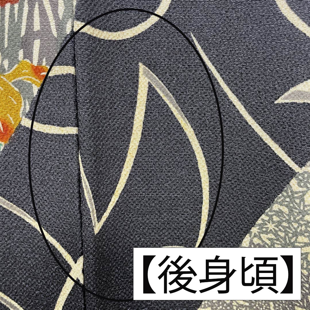 訪問着 正絹 Bランク 袷 身丈157cm 裄丈65cm 燻銀色(いぶしぎんいろ) 江戸紅型 五味桂子 作家物 グレー系 1112007054322