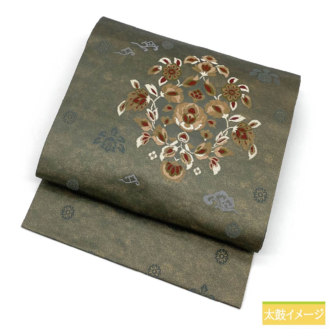 名古屋帯 正絹 Aランク 抽象模様 西陣織 帯丈357cm ポイント柄 セミフォーマル グラデーション系 1124010383399 名古屋仕立て