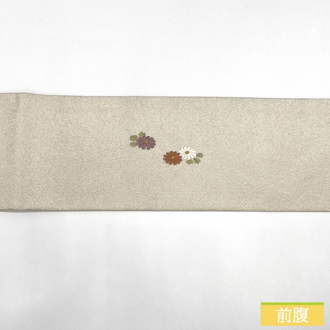 名古屋帯 正絹 Aランク 貝桶 綴れ織 刺繍 帯丈371cm ポイント柄 セミフォーマル 銀系 1124010293322 名古屋仕立て