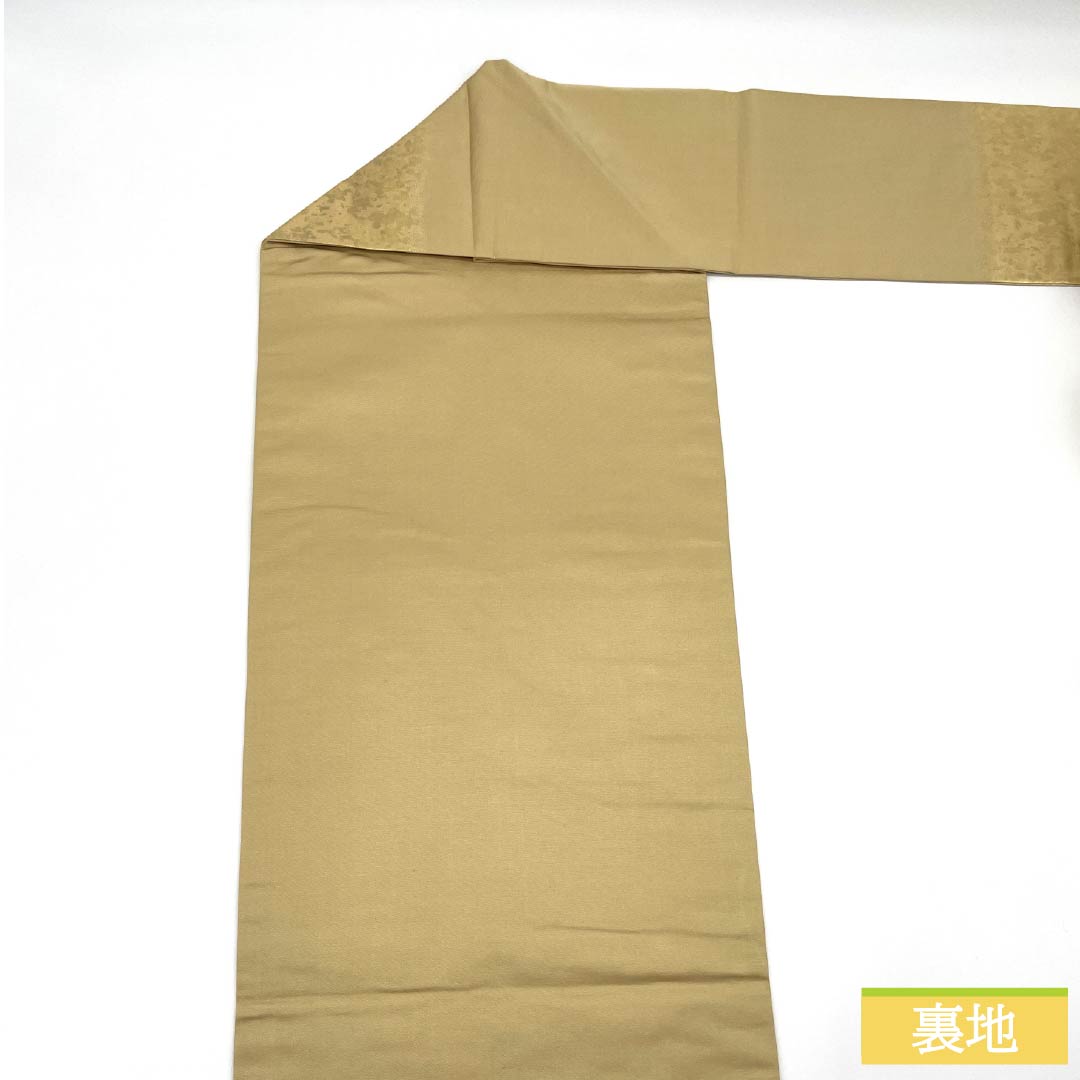 名古屋帯 正絹 Sランク 童 西陣織 引箔 帯丈362cm ポイント柄 セミフォーマル 金系 1124010282321 名古屋仕立て