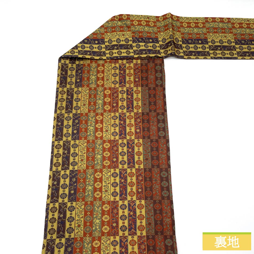 名古屋帯 正絹 Sランク 正倉院文様 紹巴織 帯丈355cm 全通 カジュアル グラデーション系 1124010102399 名古屋仕立て