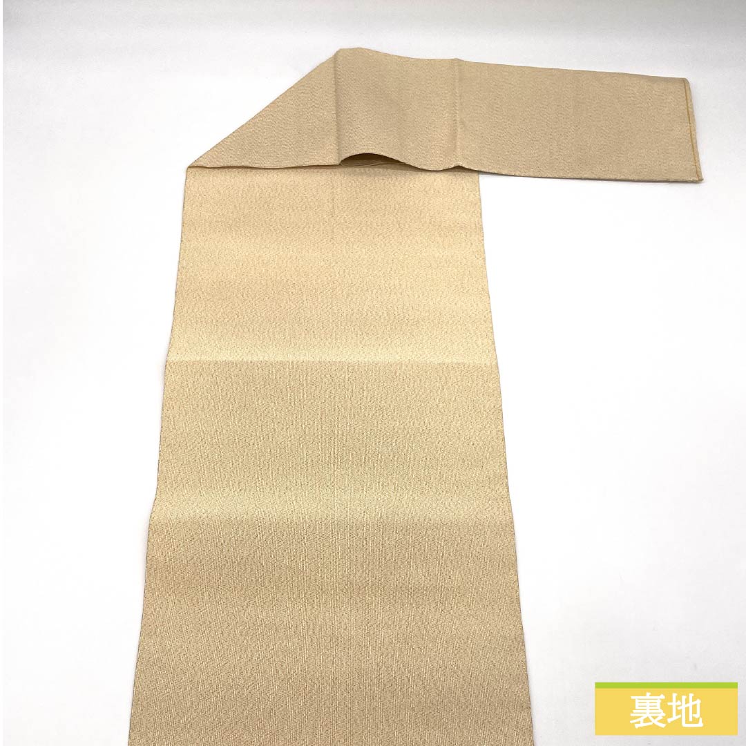 Nagoya Obi, Pure Silk, S-Rank, Floral Design, Tapestry Weave, Length 358cm, Pointed Pattern, Formal, Gold, Pine Needle Pattern, Item Number 1124010032321