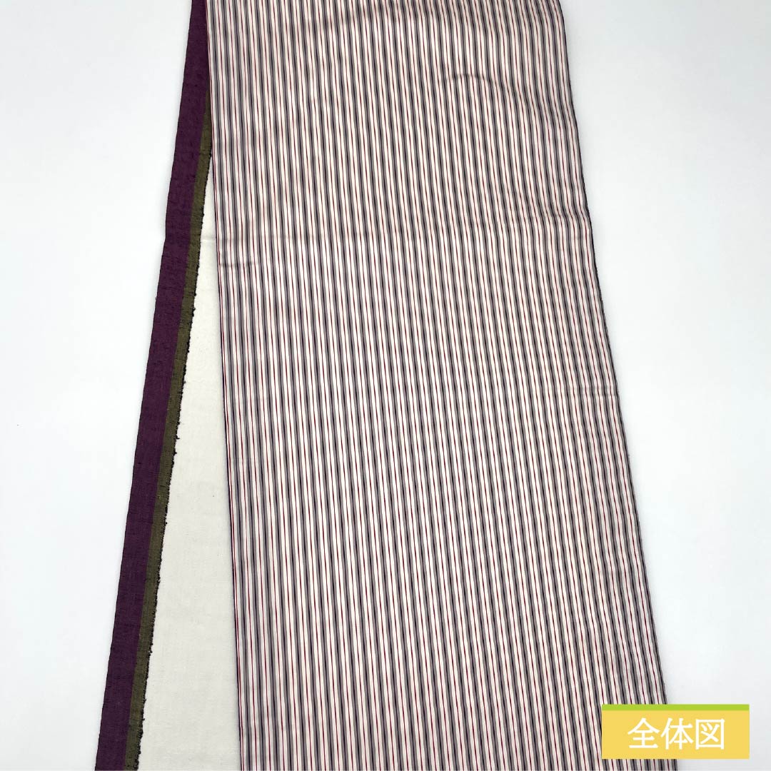 名古屋帯 正絹 Aランク 縞 紬地 帯丈376cm 全通 カジュアル グラデーション系 1124009953399 開き仕立て